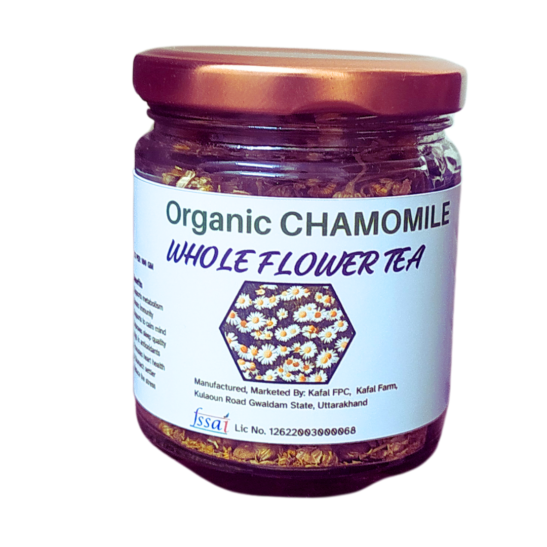 Premium Chamomile Elixir: Whole Flower Infusion for Wellness | Caffeine-free Chamomile tea for Relaxation, Natural sleep aid, menstrual cramps and overall wellness - Pure Chamomile Flowers - 18 Gram